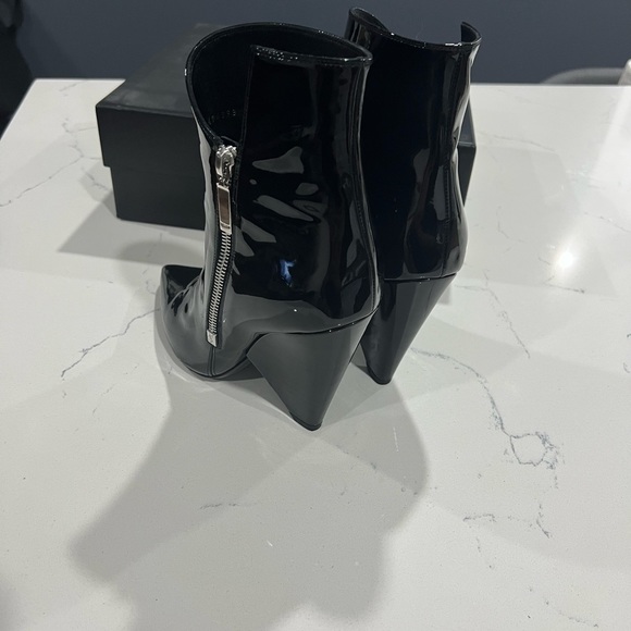 Saint Laurent Niki Patent Zip Bootie 38.5 - Picture 7 of 11